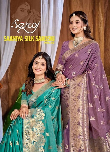 Saaniya Silk Saroski Vol 2 By Saroj Satin Silk Surat Traditional Saree Wholesale Market